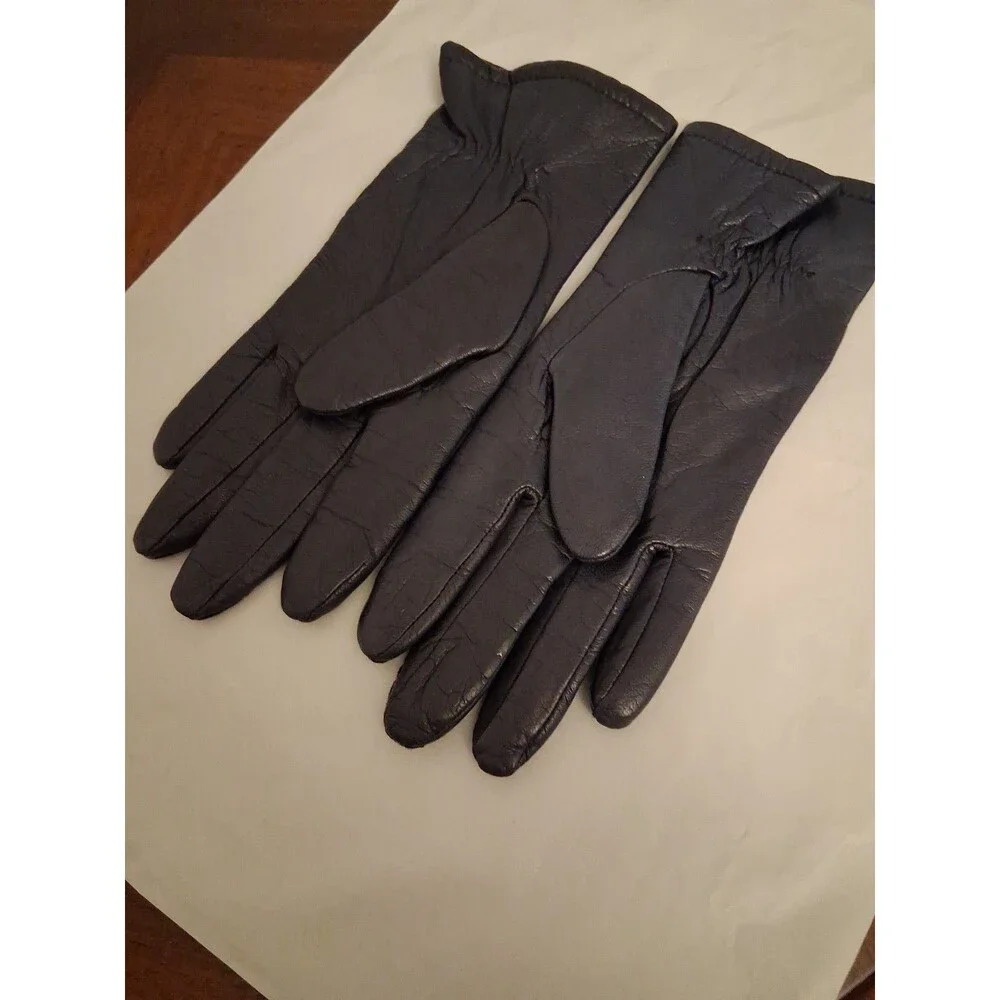 Fownes Vintage Leather Blue Gloves Size 7 Large WPL 9522